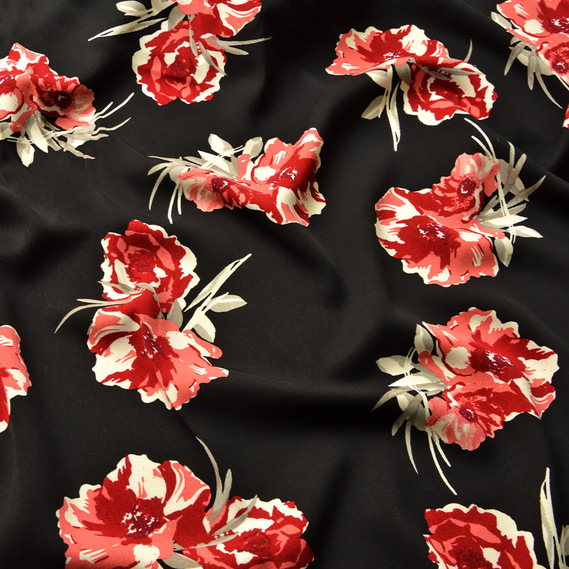 Штапель ЕТ дует чорний, Квітковий, фото 2