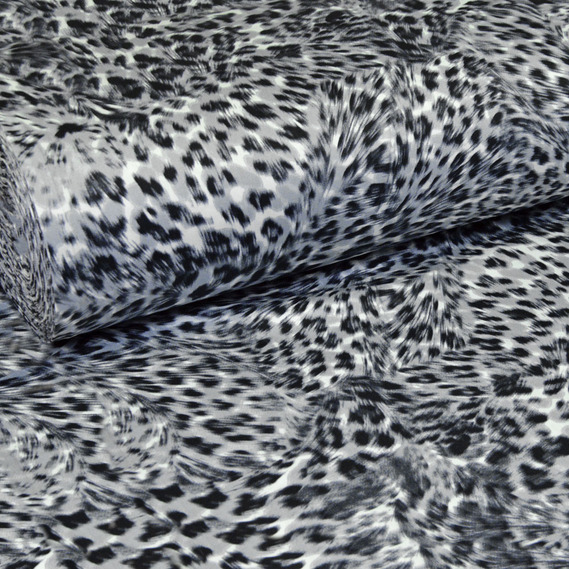 Satin printed fabric V-R030384/06 Саванна сіра, Анімалістичний, фото 1