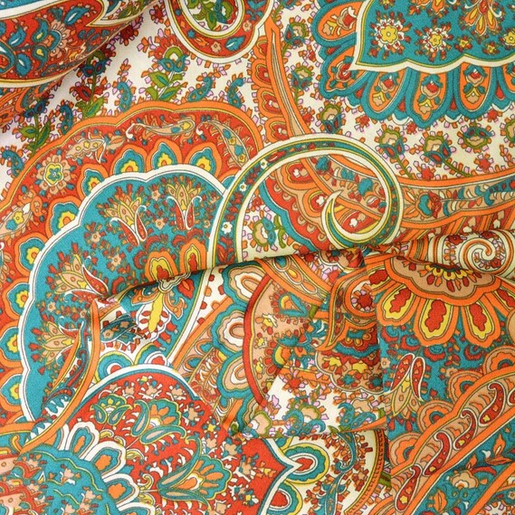 Тканина сатин набивний V-R090784/04 Стамбул помаранч, фото 2 Тканина сатин набивний V-R090784/04 Стамбул помаранч, фото 2