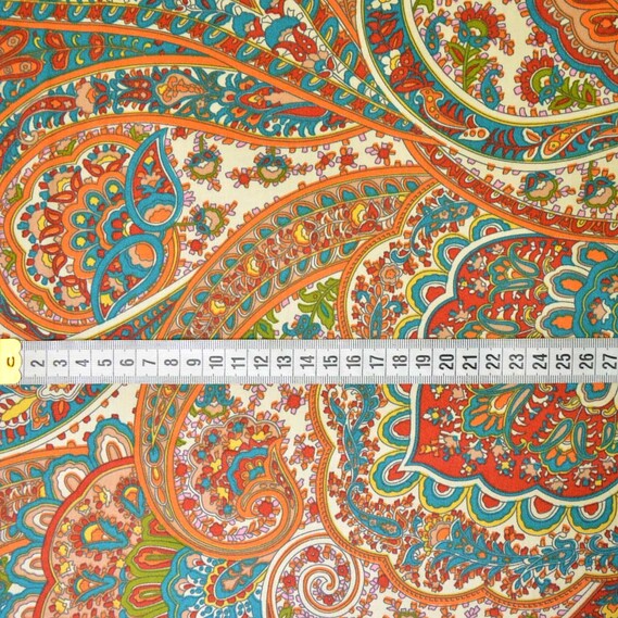 Тканина сатин набивний V-R090784/04 Стамбул помаранч, фото 3 Тканина сатин набивний V-R090784/04 Стамбул помаранч, фото 3