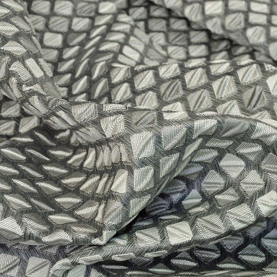 Тканина портьєрна жакардова Рубик V-14 сіра, фото 2