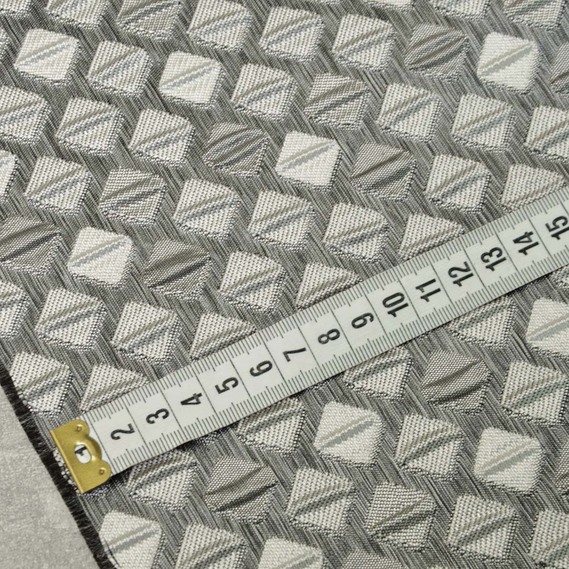 Тканина портьєрна жакардова Рубик V-14 сіра, фото 3