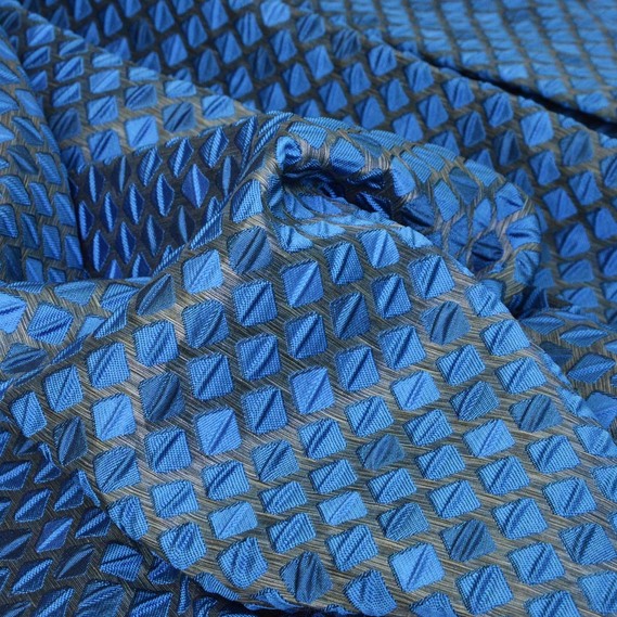 Тканина портьєрна жакардова Рубик V-13 синя, фото 2