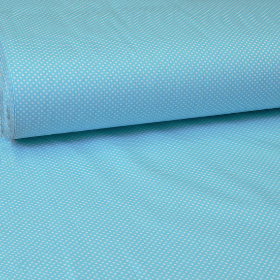 Ткань бязь ранфорс для постельного белья 2,4 м v-35 горошок бірюзовий , фото 1