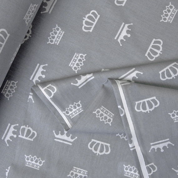 Тканина бязь ранфорс для постільної білизни 2,4 м корона сіра, фото 2