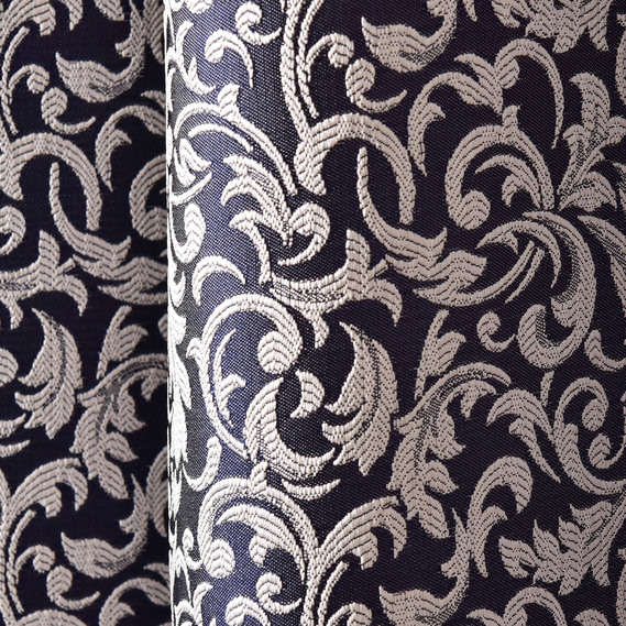 Тканина портьєрна жакардова Аполінарія, шторна тканина, тканина для штор, штори, портьєри, гардіни, тканина для гардин V-501 темно синій, фото 2
