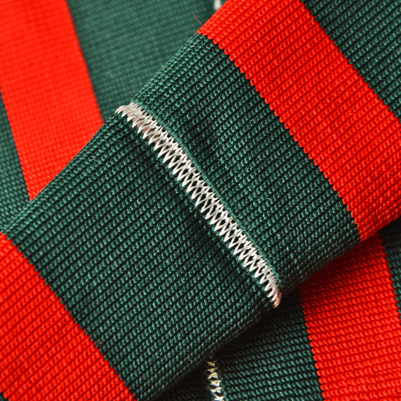 Манжет трикотажный довяз для рукавов и воротников 21 см смуги т/зел./червона, фото 3