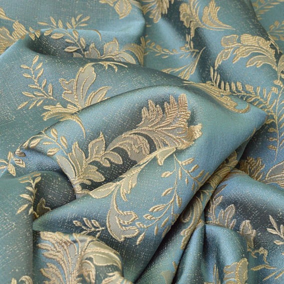 Тканина портьєрна жакардова Linden V-11 бірюза, фото 2