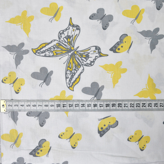 Calico fabric 2.4 Selonya V-G6778/16 метелики жовті, фото 3