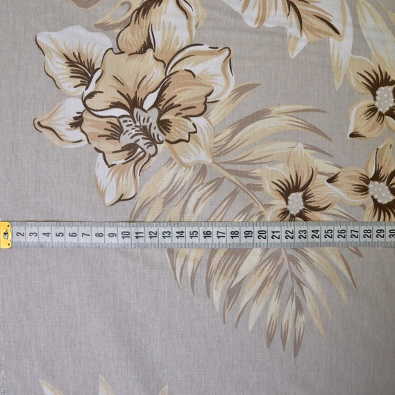 Тканина бязь ранфорс для постільної білизни 2,4 м V-G6788/3 монстера сіро/беж, фото 3