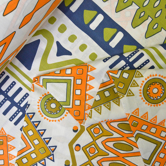 Calico fabric 2.4 Selonya V-16128/8 етно фісташка, фото 2