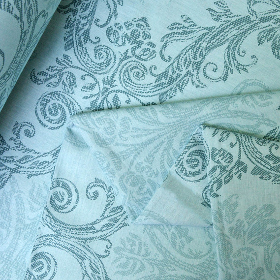 Тканина бязь ранфорс для постільної білизни 2,4 м V-G3480/9 лувр ментол, фото 2