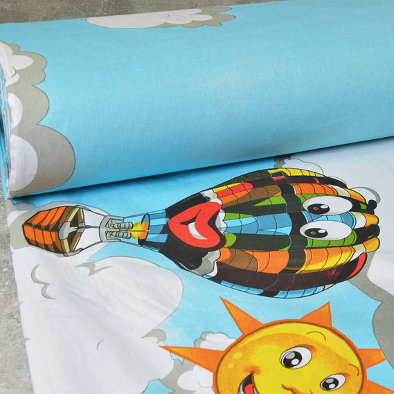 Тканина бязь ранфорс для постільної білизни 2,4 м V-G14052/3 Авіа блак, фото 1