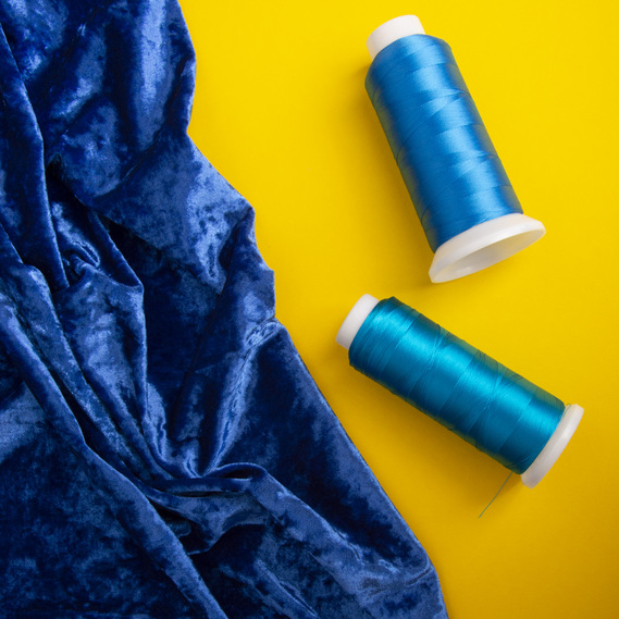 Тканина Оксамит стрейч однотонний Li, тканина костюмна, платтяна оксамитова, велюр електрик, фото 3