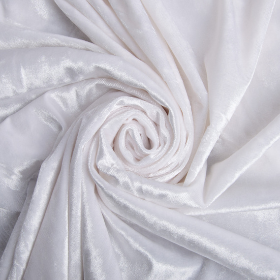 Ткань Бархат стрейч однотонный Li, ткань костюмная, плательная бархатная, велюр білий, фото 1