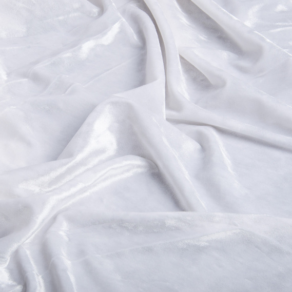 Ткань Бархат стрейч однотонный Li, ткань костюмная, плательная бархатная, велюр білий, фото 2