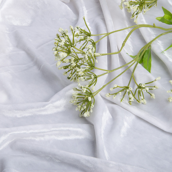 Ткань Бархат стрейч однотонный Li, ткань костюмная, плательная бархатная, велюр білий, фото 3