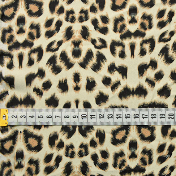 Шифон креп Гламур леопард молоко, Анімалістичний, фото 3
