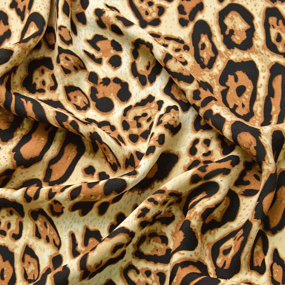Шифон креп Гламур ягуар беж, Анімалістичний, фото 2