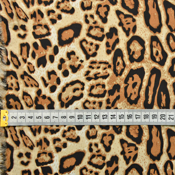 Шифон креп Гламур ягуар беж, Анімалістичний, фото 3