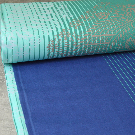 Ткань бязь ранфорс для постельного белья 2,4 м V-76129 амазонка бірюза, фото 1