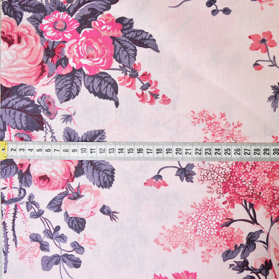 Calico fabric 2.4 Selonya V-G12803/49 троянди рожеві, фото 3