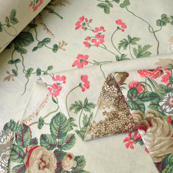 Ткань бязь ранфорс для постельного белья 2,4 м V-G12803/48 троянди сірі, фото 2