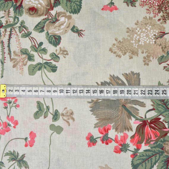 Ткань бязь ранфорс для постельного белья 2,4 м V-G12803/48 троянди сірі, фото 3