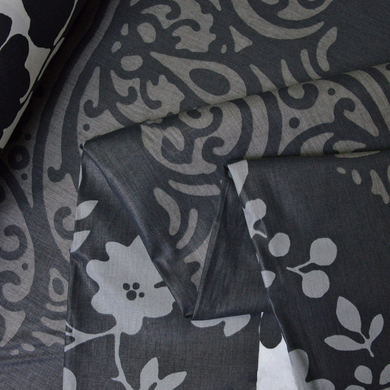 Тканина бязь ранфорс для постільної білизни 2,4 м V-G3626/3 дует чорно/білий, фото 2