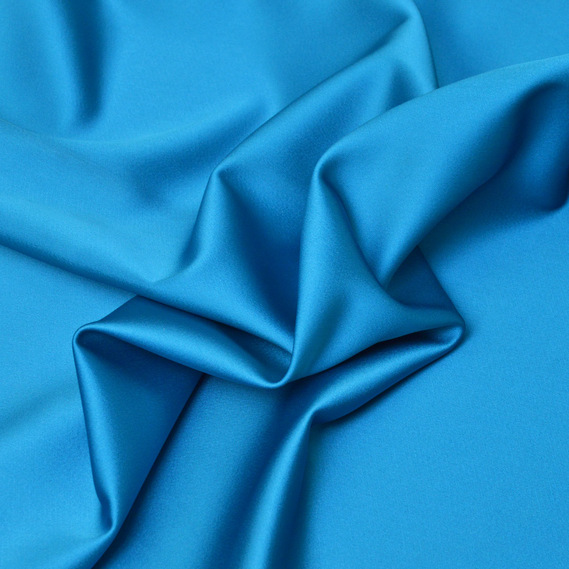 Тканина костюмна атласна Scarlett, 140 см, 495 гр/м2, для одягу, плаття, костюмів, спідниць мор хвиля, фото 1