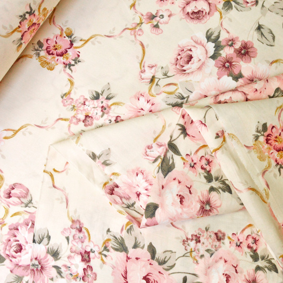 Тканина сатин набивний V-125617/1 Анжеліка пудра, фото 2