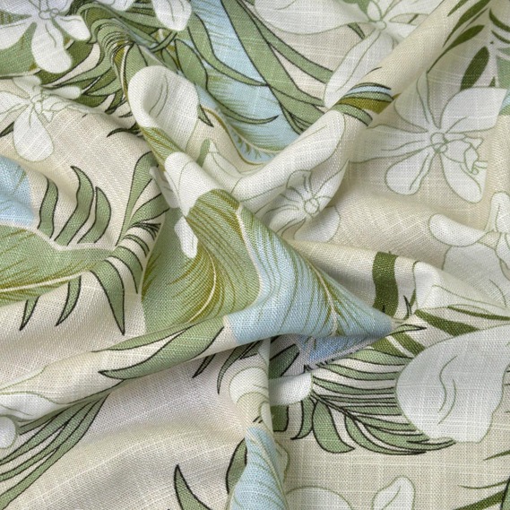 Льон принт Забава V-21/1 Джуна беж, Флора, фото 1