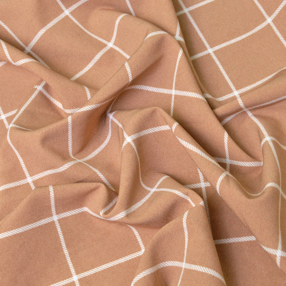 Ткань костюмная клетка Rolex V-1/5 беж, фото 1