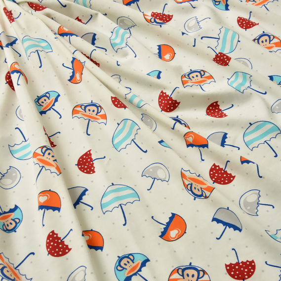 Трикотаж вискоза детский парасольки блак/помаранч, Дитячий, фото 2 Трикотаж вискоза детский парасольки блак/помаранч, Дитячий, фото 2