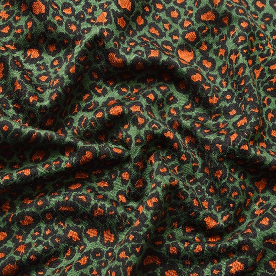 Ткань трикотаж вискоза Modal V-167/1 лео т/зелений, фото 1 Ткань трикотаж вискоза Modal V-167/1 лео т/зелений, фото 1