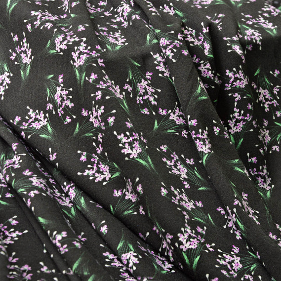 Тканина трикотаж віскоза Modal V-164/1 матіола чорний, фото 1