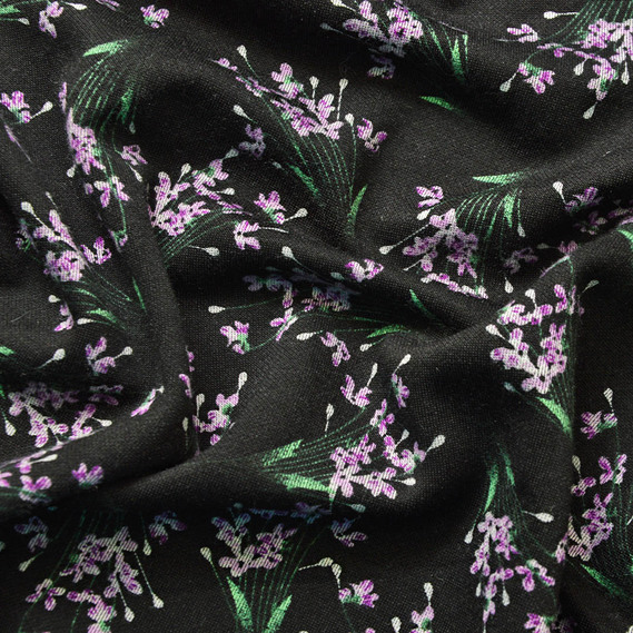 Тканина трикотаж віскоза Modal V-164/1 матіола чорний, фото 2