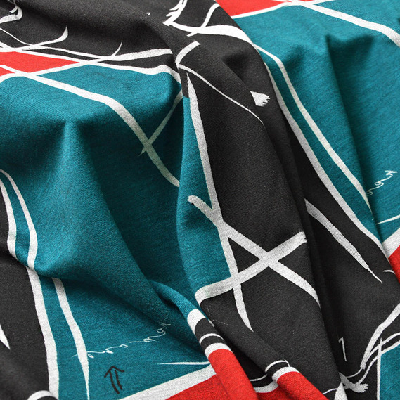 Тканина трикотаж віскоза Modal V-163/2 експромт мор.хвиля, фото 1