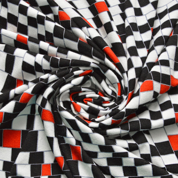 Трикотаж Вискоза шахматка, Геометрія, фото 1