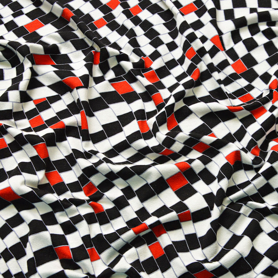 Трикотаж Вискоза шахматка, Геометрія, фото 2