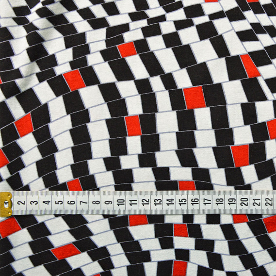 Трикотаж Вискоза шахматка, Геометрія, фото 3