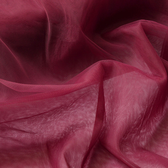Тканина фатін євро 300 см 15 г/м2 фатин легка декоративна для суконь, костюмів, декору №91 вишня, фото 1