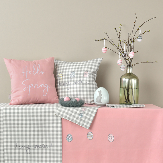 Наскатерник Пасха TM IDEIA 40х150 см клітинка сіра, фото 6