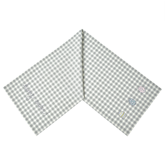 Наскатерник Пасха TM IDEIA 40х150 см клітинка сіра, фото 7