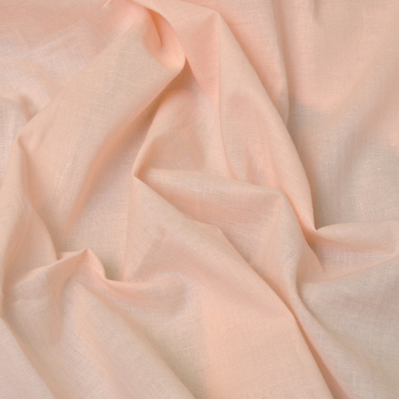 Тканина батист однотонна натуральна бавовна, 140 см, 74 гр/м2, для сорочок, суконь, дитячого одягу, легка, дихаюча V-12 персик, фото 1
