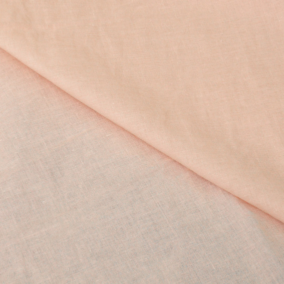 Тканина батист однотонна натуральна бавовна, 140 см, 74 гр/м2, для сорочок, суконь, дитячого одягу, легка, дихаюча V-12 персик, фото 2