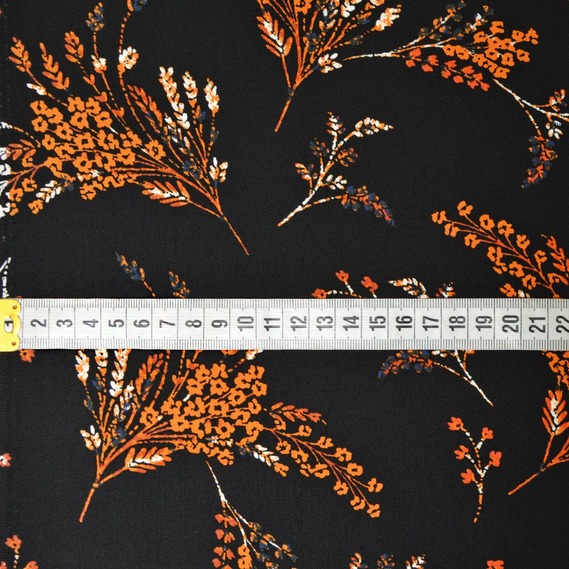 Штапель-твил колосок чорний, Флора, фото 3