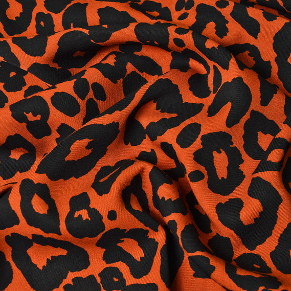 Штапель-твіл леопард теракот, Анімалістичний, фото 1