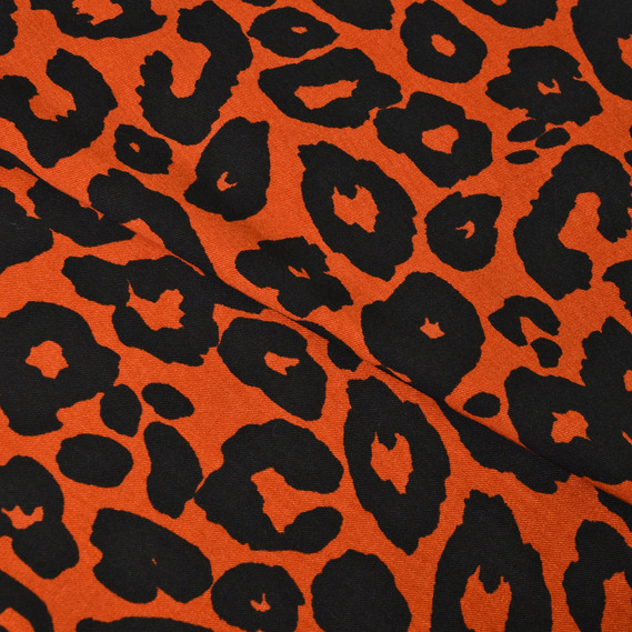 Штапель-твіл леопард теракот, Анімалістичний, фото 2