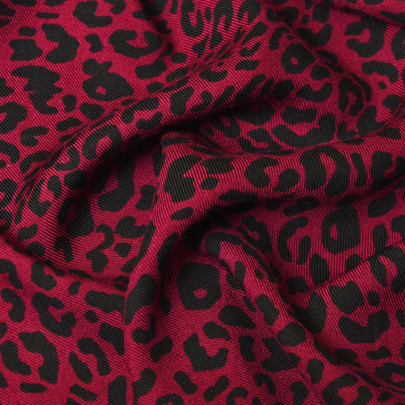 Штапель-твил лео смородина, фото 1